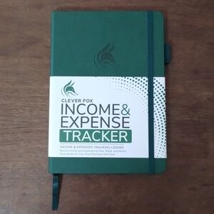 Clever Fox Income & Expense Tracker Income & Expenses Tracking Ledger Green